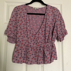 Madewell Floral Wrap Shirt